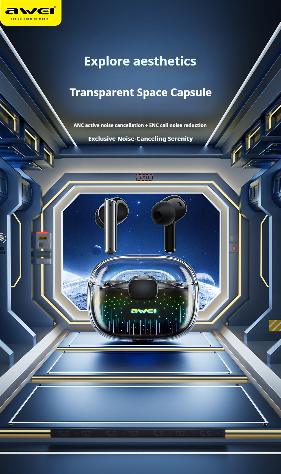 Cuffie Bluetooth da gioco AWEI Starry Sky - Consegna solo in Italia 🇮🇹 