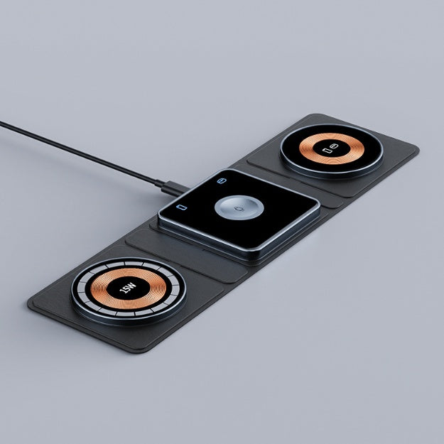 Station Charge Sans Fil 3-en-1 Magnétique Pliable - iPhone, Apple Watch, AirPods