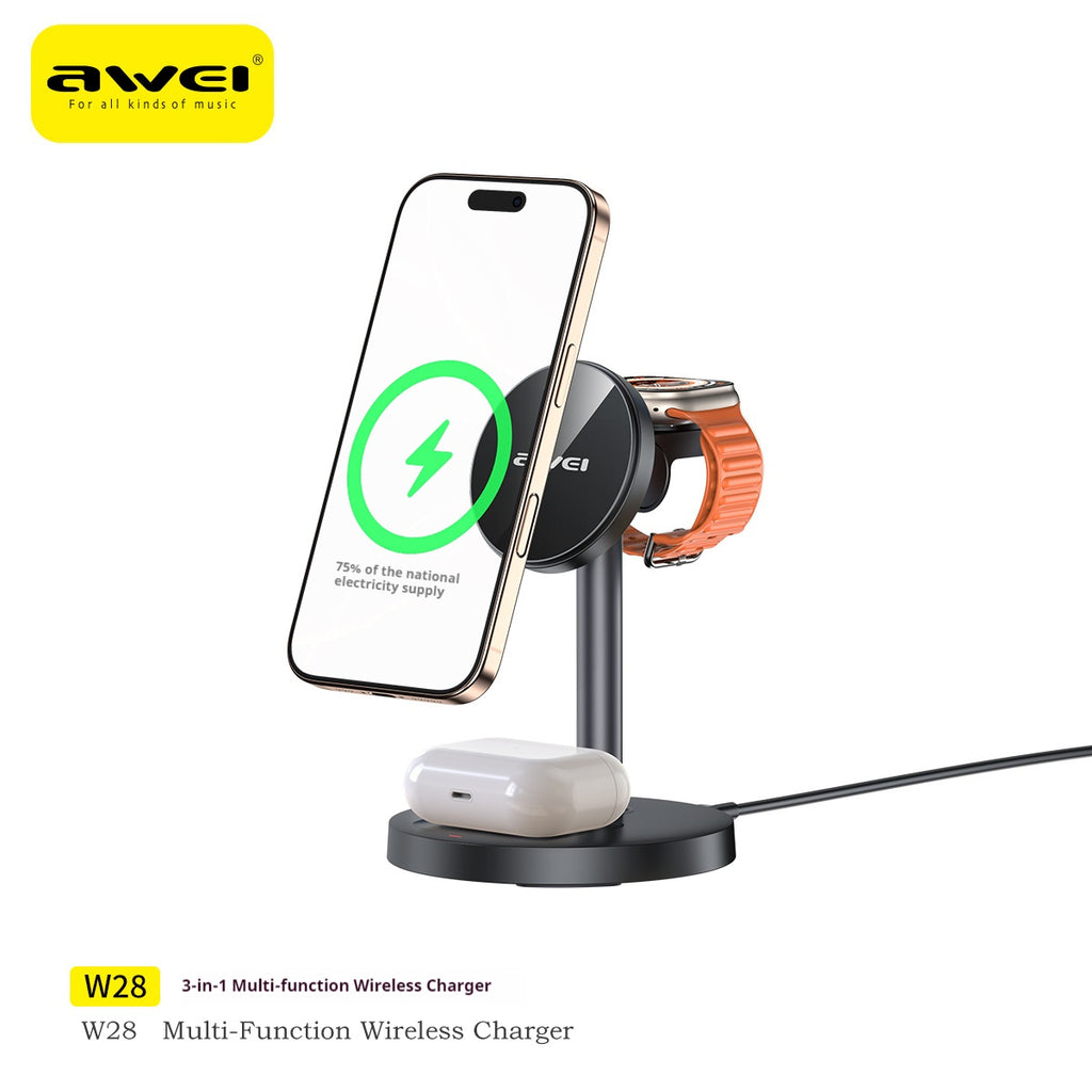 Compact 3-in-1 Wireless Charging Station - iPhone, Apple Watch, AirPods - Delivered only in Italy 🇮🇹 