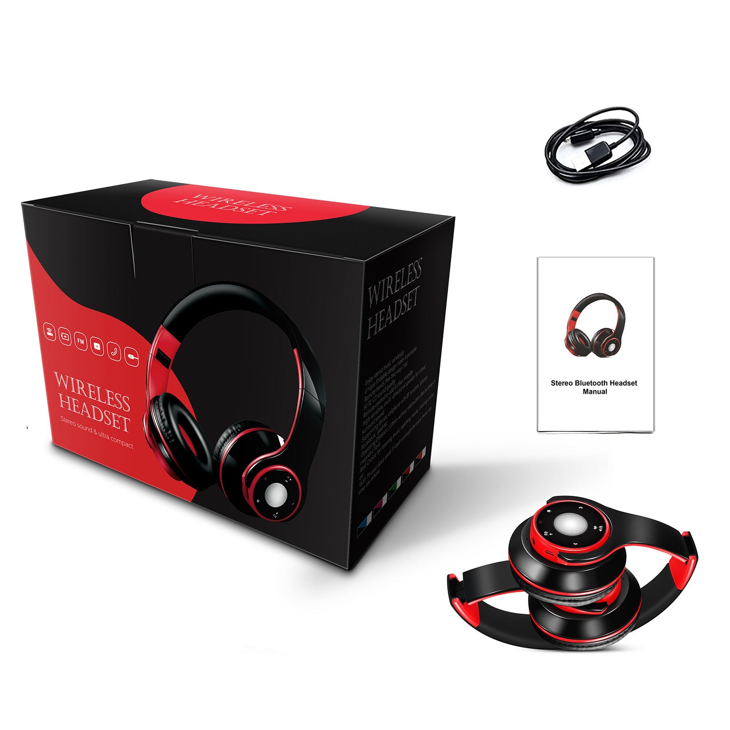 Casque Bluetooth Sans Fil Stéréo - Sport Gaming Pliable - Certification CE