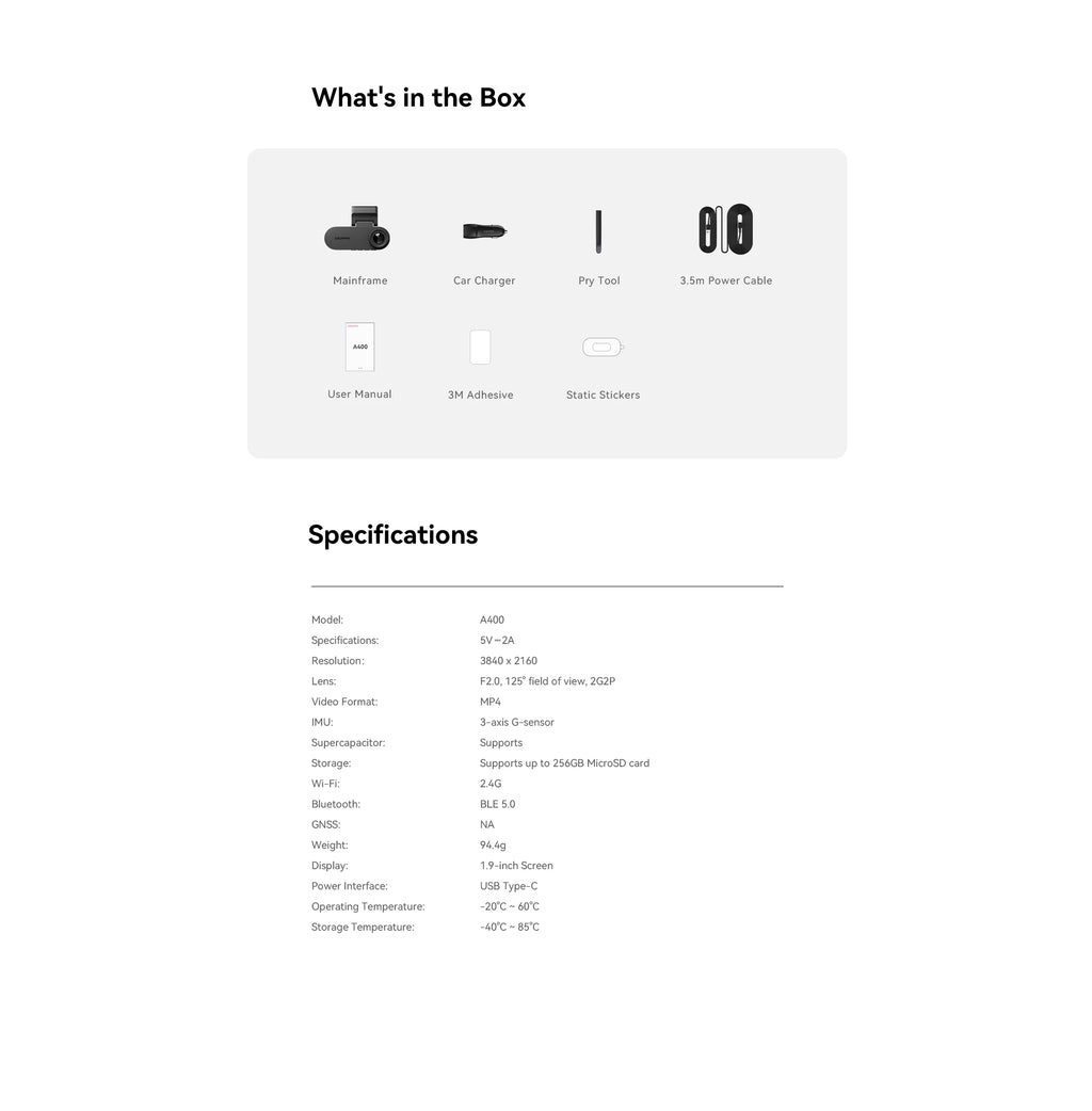 Dimensions caméra DDPAI N1 compacte