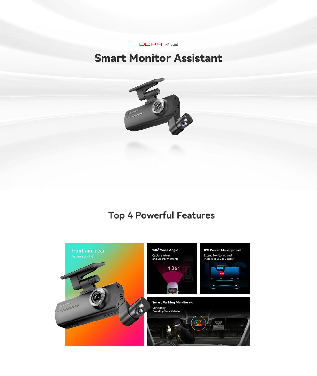 Enregistrement vidéo nuit DDPAI N1 haute qualité