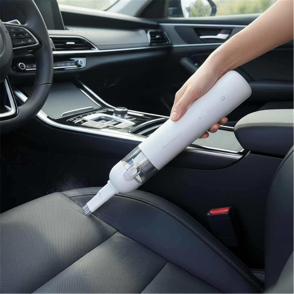 Aspirateur Xiaomi Mijia utilisé pour nettoyer les sièges de voiture