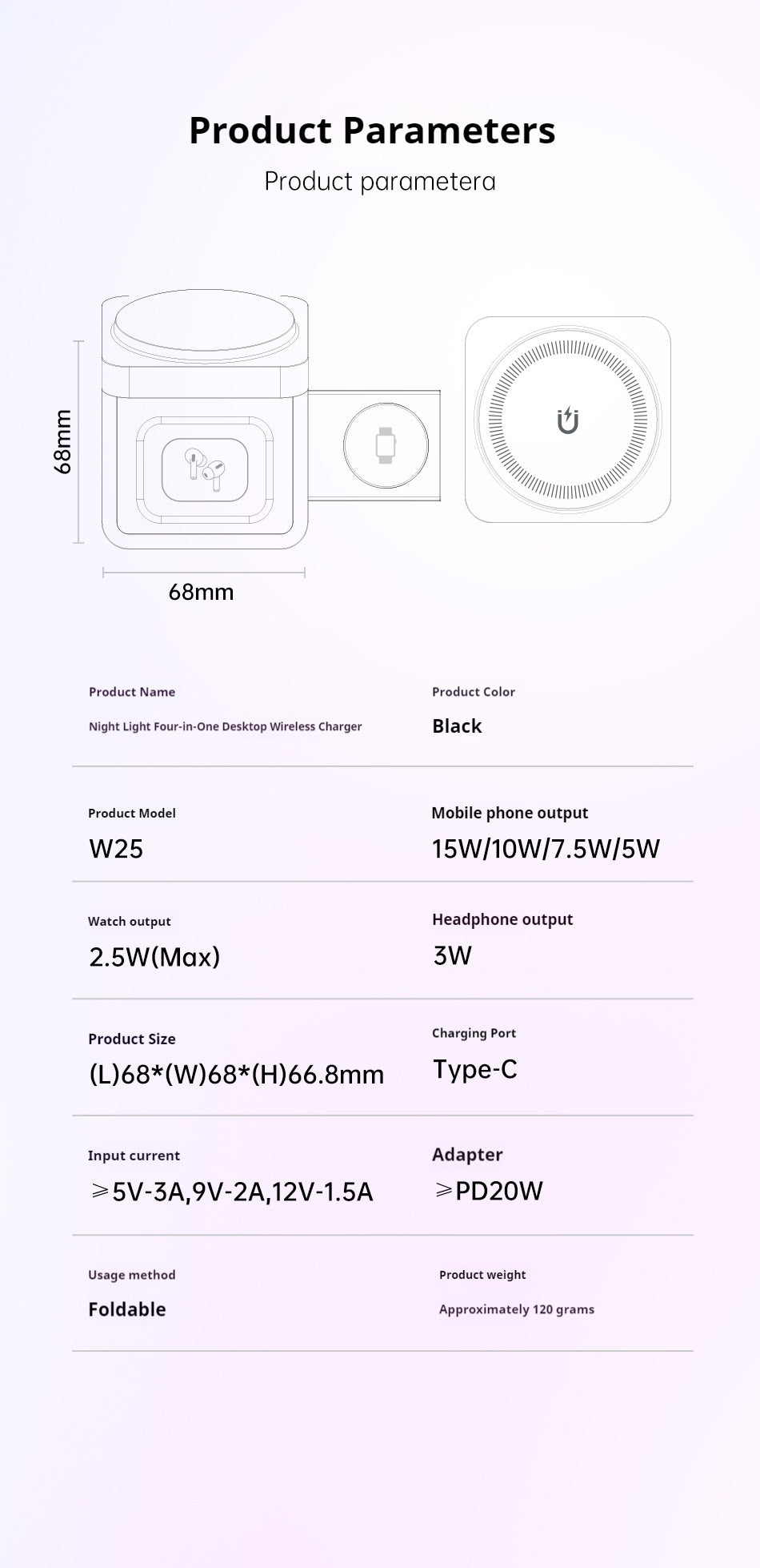 Premium 3-in-1 Wireless Charging Station - Modern Flat Design - Delivered only in Italy 🇮🇹 
