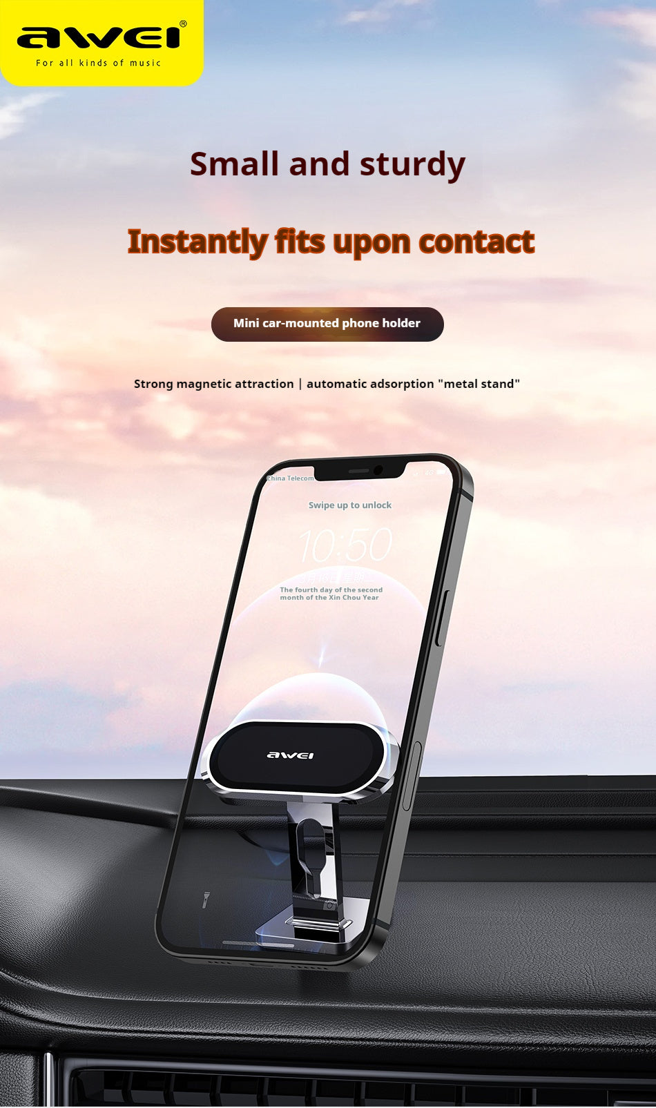 Mini Compact Car Phone Holder - Air Vent Mount - Delivered only in Italy 🇮🇹 