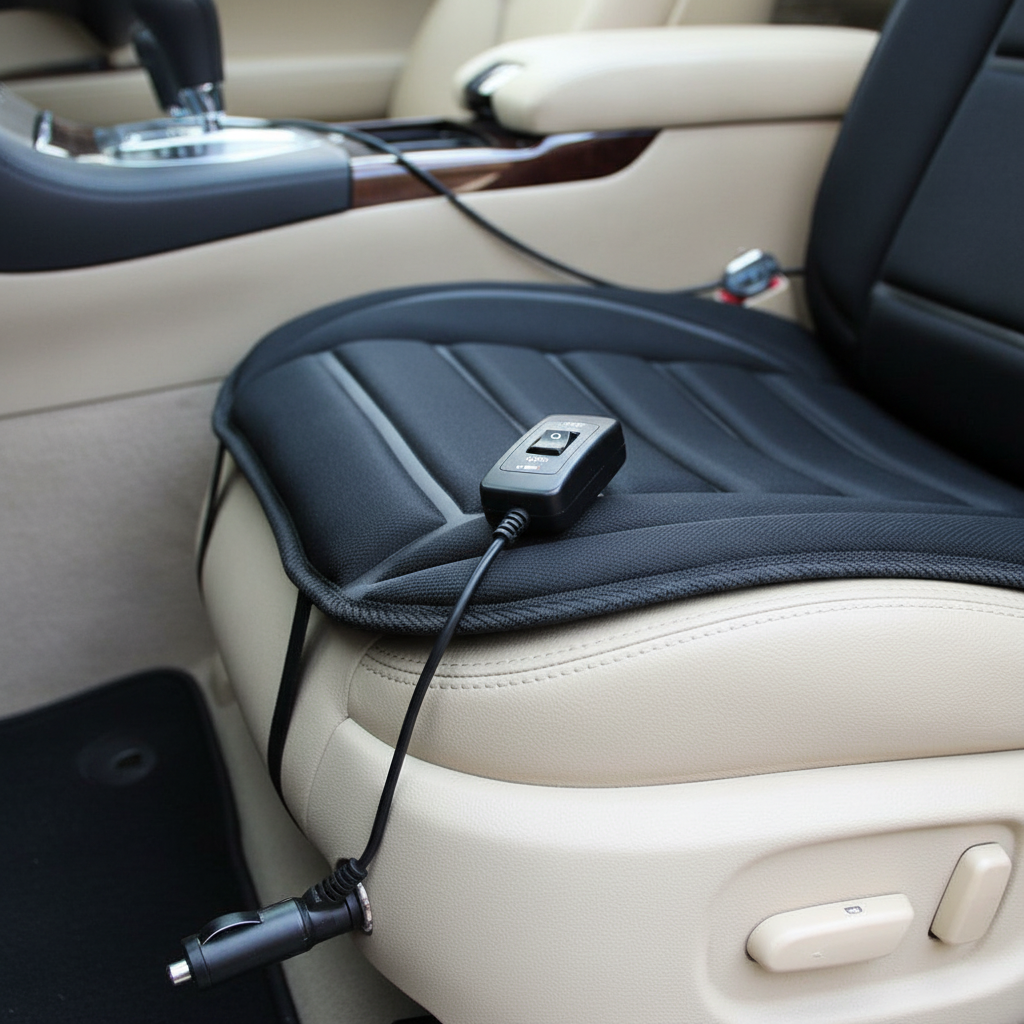 Gros plan coussin chauffant avec contrôle température