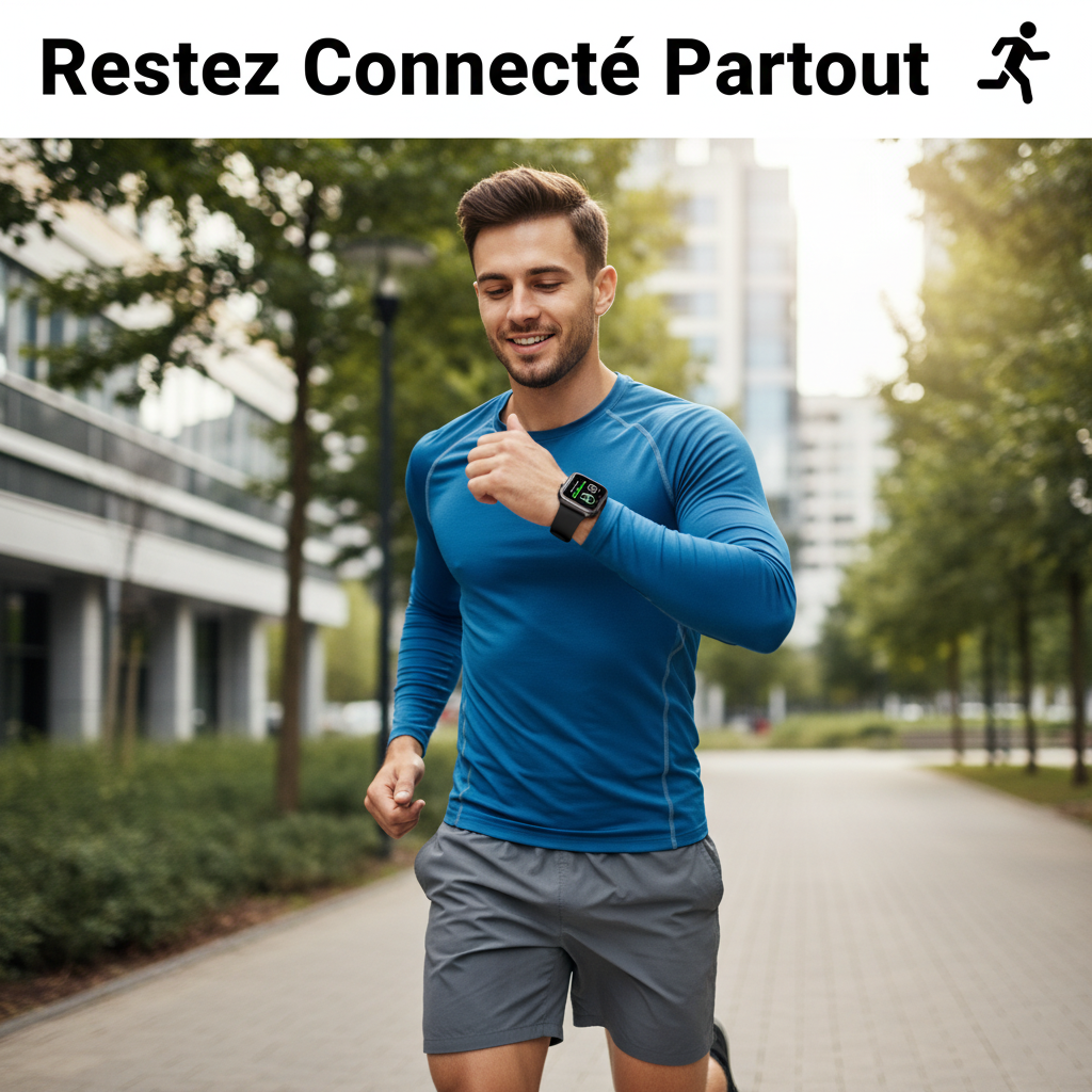 Photo 2 - Homme sportif avec montre connectée noire